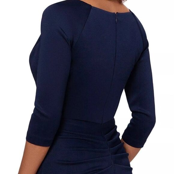 NEW Xscape 4452X Ruched Scuba Ruffle Gown - Picture 6 of 10